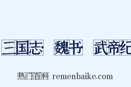 三国志·魏书·武帝纪是什么意思的图片